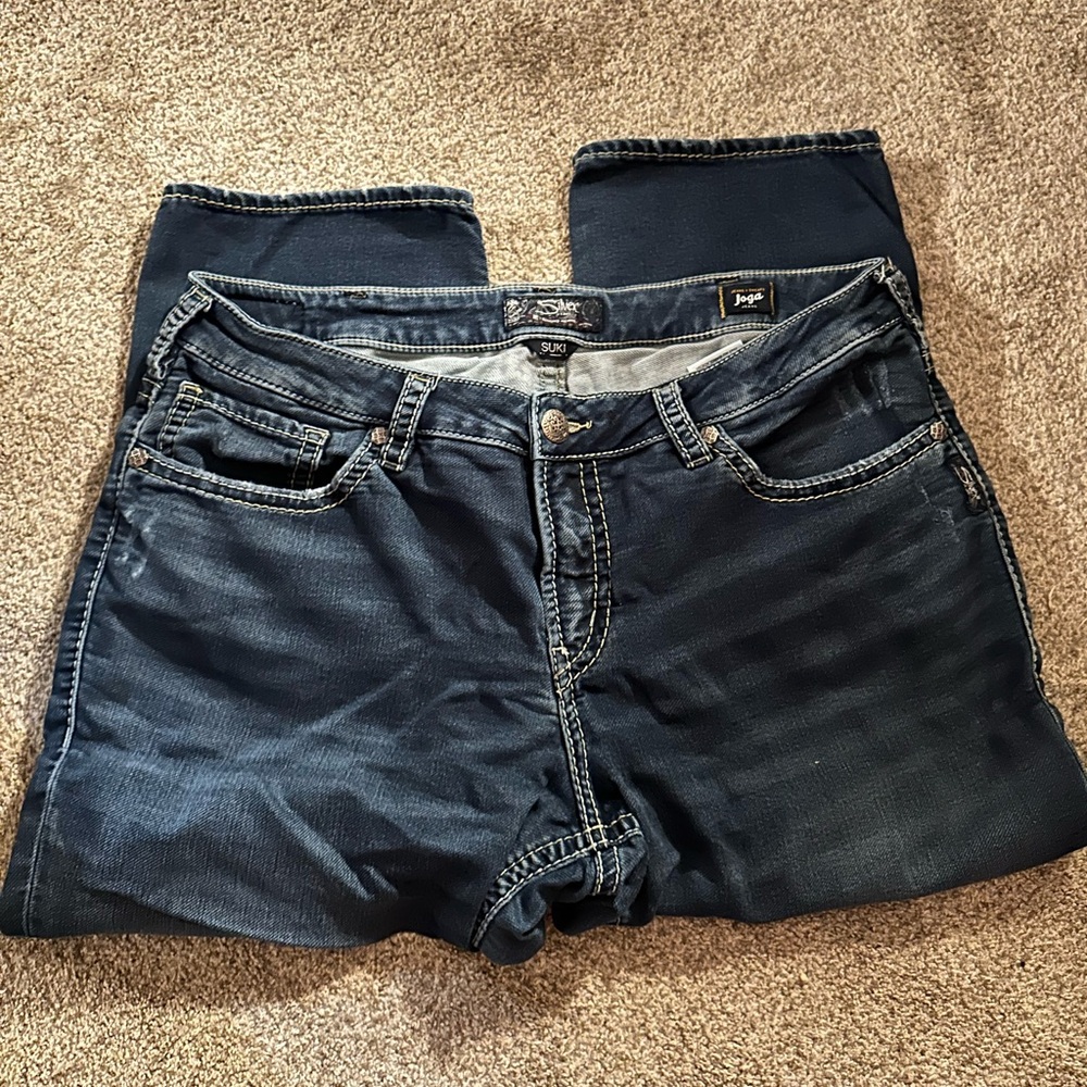 Suki Silver cropped Jeans